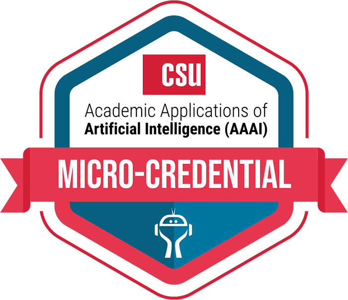SDSU CSU Community Academic Applications of AI Micro-credential badge