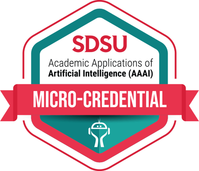 SDSU Faculty and Staff Academic Applications of AI Micro-credential badge