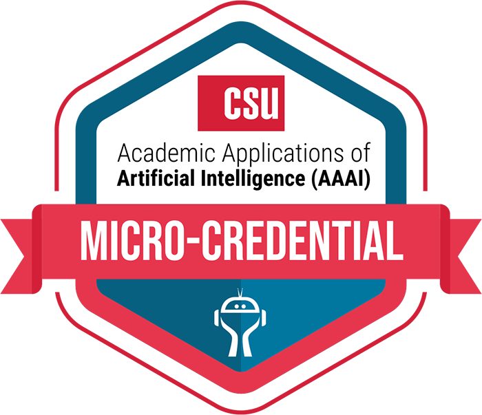 SDSU CSU Community Academic Applications of AI Micro-credential badge