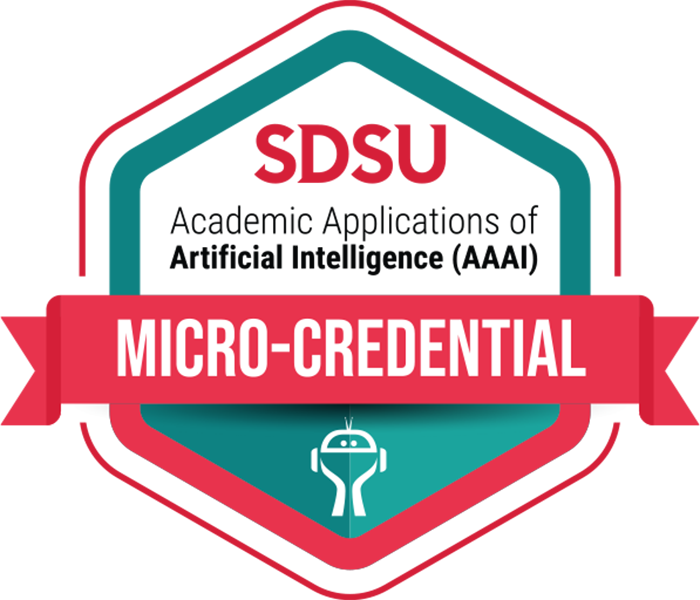 SDSU Faculty and Staff Academic Applications of AI Micro-credential badge