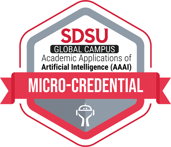 SDSU Global Campus Academic Applications of AI Micro-credential badge