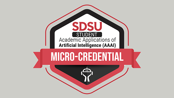 SDSU Student Academic Applications of AI Micro-credential badge